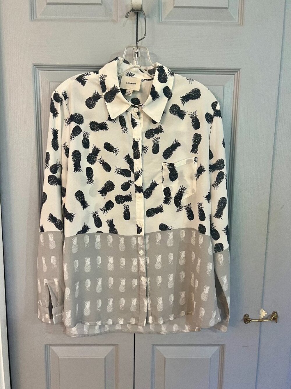 Pineapple Long Sleeve Button-Up Top by I. Madeline